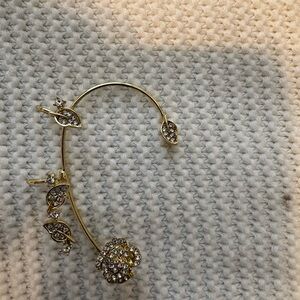 Elegant Gold and Silver Leaf Ear Cuffs